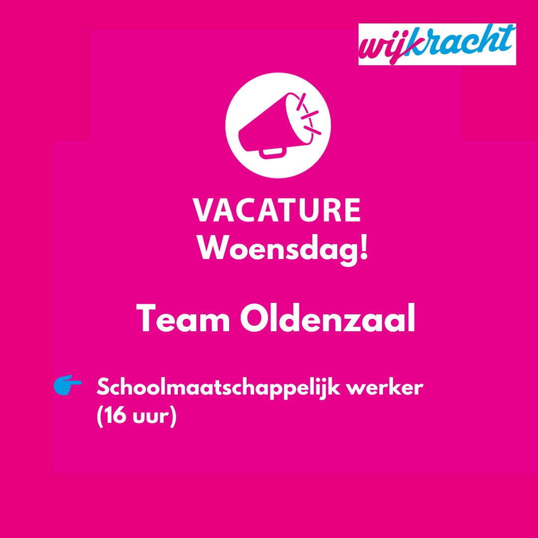 Voor ons team in Oldenzaal, zijn wij op zoek naar een:

𝐒𝐜𝐡𝐨𝐨𝐥𝐦𝐚𝐚𝐭𝐬𝐜𝐡𝐚𝐩𝐩𝐞𝐥𝐢𝐣𝐤 𝐰𝐞𝐫𝐤𝐞𝐫 𝐎𝐥𝐝𝐞𝐧𝐳𝐚𝐚𝐥 (𝟏𝟔 𝐮𝐮𝐫

wijkracht.nl/werken-bij-wij…

#Oldenzaal #Schoolmaatschappelijkwerker #SociaalwerkTwente #Wijkracht #vacature #job #werk