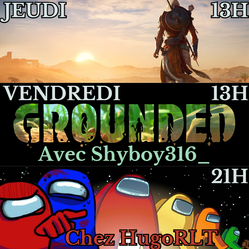 Senior_Camel's tweet photo. Oyez Viewers / Vieweuses 🎩
Le Planning de la semaine est là ! 🗒️
Soirée Among Us chez @HugoRLT Vendredi Soir !
-> https://t.co/qXYxlG5tu8 📺
#twitch #twitchfr #twitchstreamer #twitchaffiliate #thisweekonstream #comeandenjoy #AssassinsCreedOrigins #grounded #AmongUs https://t.co/rLovCSXHMW