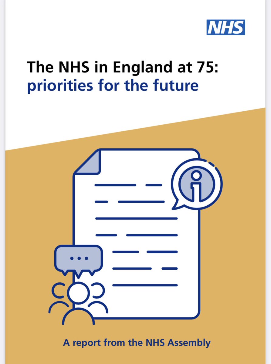 The #NHSAssembly published report. The #NHS75 in England: priorities for the future including:

- Preventing I’ll health
- Personalised care
- Care closer to home 

longtermplan.nhs.uk/wp-content/upl…

#NHS