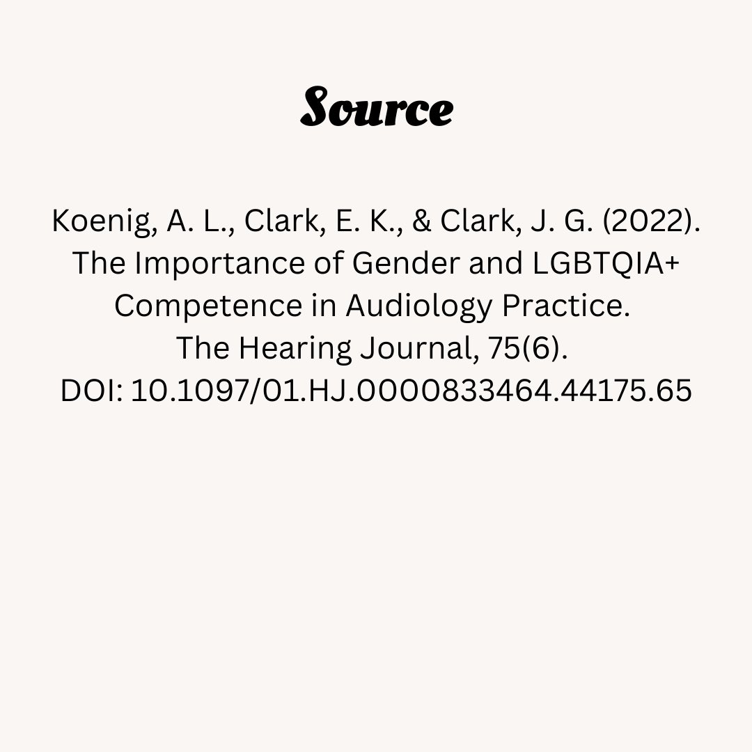 WSUSAA's tweet photo. (2/2) In honor of pride month, SAA would like to highlight the importance of building gender and LGBTQIA+ competence. Swipe to learn what steps can provide inclusive and affirming care for patients in audiology. https://t.co/4cc1MGTzHX