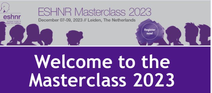 After two successful online editions we are happy to announce that this year’s Masterclass in H&N Radiology will take place face-to face in Leiden, the Netherlands, December 07-09, 2023. Early Registration Deadline- July 16! eshnr.eu/meetings/maste…