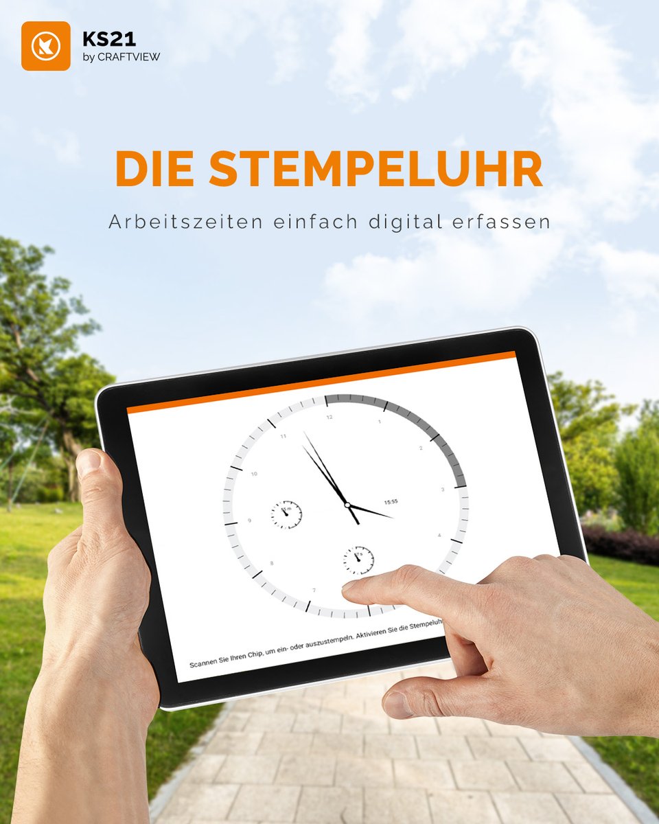 ks21_software's tweet photo. Die digitale Stempeluhr 

Lasse die Arbeitszeiten deiner Mitarbeiter einfach digital über ein Smartphone erfassen. 

➡ https://t.co/xzzFFc4GHq 

Das KS21-Team 
 
#ks21 #software #galamobil #galaoffice #digitalisierung #galabau #zeiterfassung #stempeluhr #arbeitszeiten https://t.co/rQa3MuMg1z