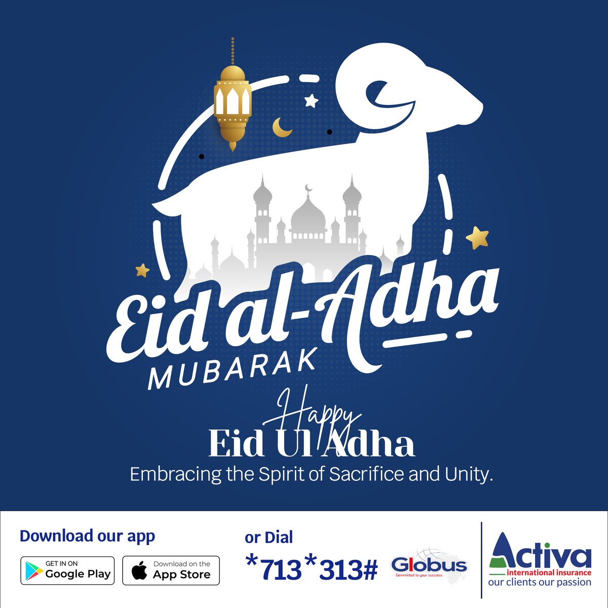 ActivaGhana's tweet photo. On this sacred occasion of Eid ul Adha, may your faith and devotion be rewarded abundantly.
#eid #eidmubarak #eiduladha #happyeidmubarak #activainsurance #getinsured #insurewithus #getACTIVAted #availability https://t.co/gtkO7HSISU