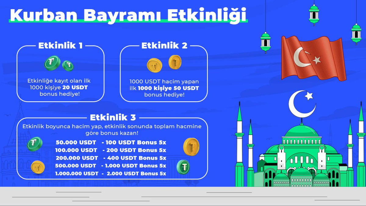 🎉 HERKESE BAYRAM HEDİYESİ 🎉
1) Yeni Kayıt Olan Herkese USDT + 20$ Kayıt Bonusu Alacaklar 🎉 
LIKE+RT yoruma UID num. yaz
(sadece yeni kayıt)

👉BingX Kayıt: bingx.com/invite/LV0AYF

2) Eski Kayıtlar hacim Bonus Kazanabilir ve LIKE+RT yaparak bayramin 3. Günü ZARF alabilirler.