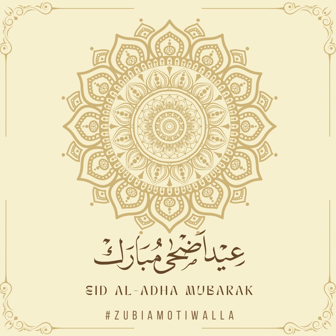 Eid ul Azha Mubarak!
#zubiamotiwalla #EidMubarak #EidUlAdha2023 #EidulAdha #eidulazha #Eid2023 #usa #uk #canada #qatar #dubai
