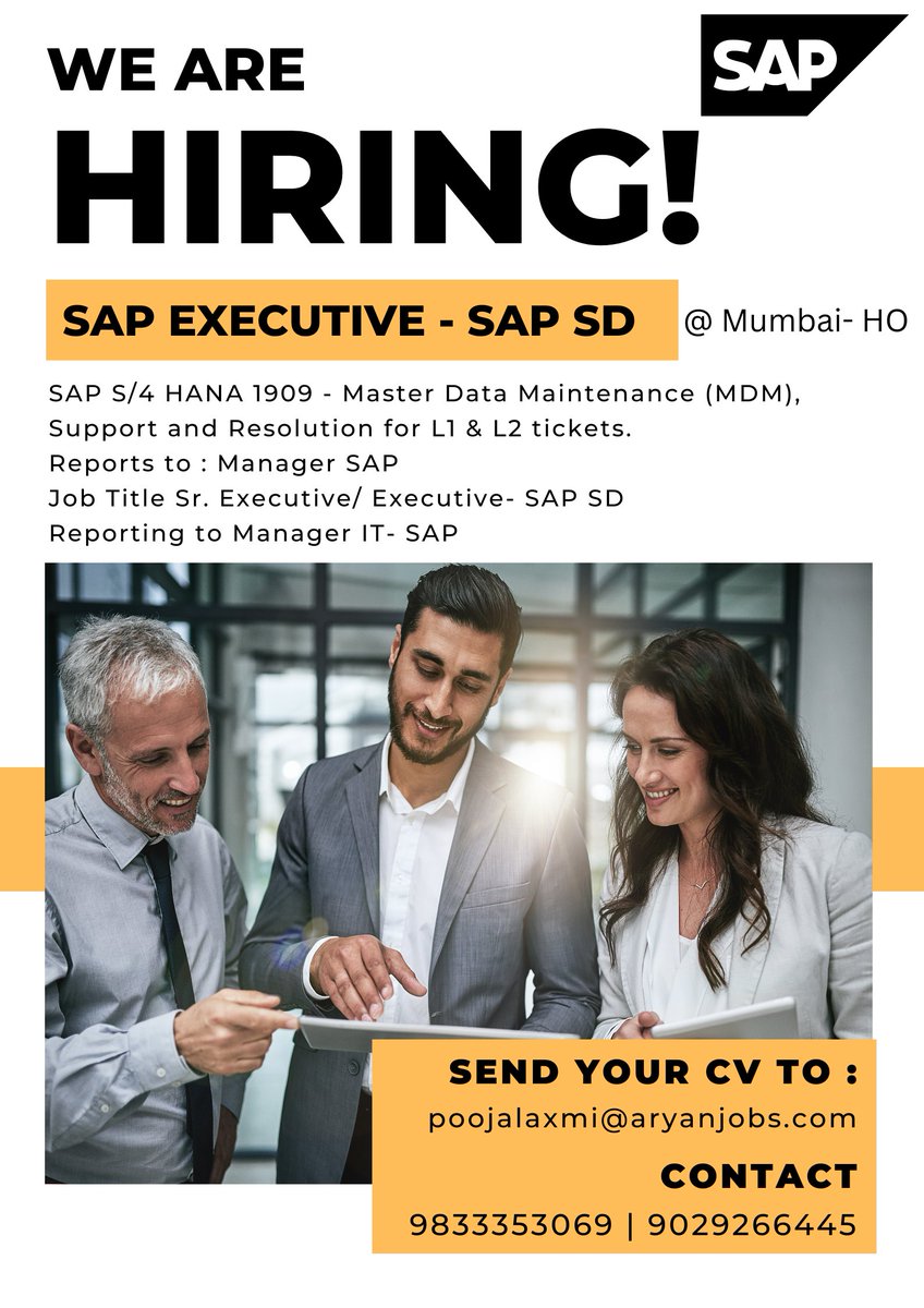 aryanjobs's tweet image. #SAP #SAPSD #MASTERDATA