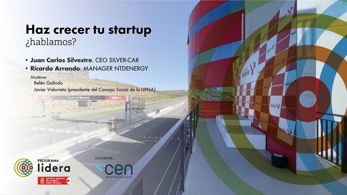 📢A partir de la 13:00h comenzamos la III edición del ciclo para #Startups del Programa #Lidera <a href="/empleo_na/">Empleo - Lansare</a> 
🎥Desde el <a href="/CircuitoNavarra/">Circuito de Navarra</a> en directo vía #Linkedin <a href="/CEN_Navarra/">CEN</a>  y #youtube 
Con <a href="/Silvercar5/">Silver-Car</a>  @NTDENERGY

¡Síguelo!
👉lnkd.in/ds9S5syQ