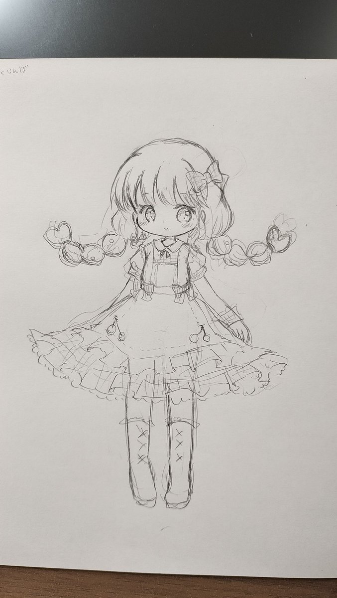 「次はさくらんぼちゃん描く!あんまりさくらんぼ要素がないからもう少し詰め込みたいけ」|ぐぐるのイラスト