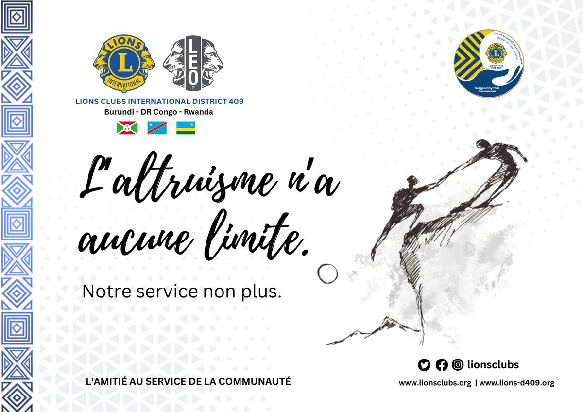 *DE LA VIE LIONISTIQUE:*
*CAP VERS LA FIN DE L'ANNÉE 2022-2023*

 *_Campagne* 15.

*_PENSÉE DU JOUR 13*_ 
_____________________
Mercredi 28JUIN2023.

*"L'ALTRUISME N'A AUCUNE LIMITE"*

*"Dans l'altruisme, les membres du Lions Club International servent le monde de besoins"*