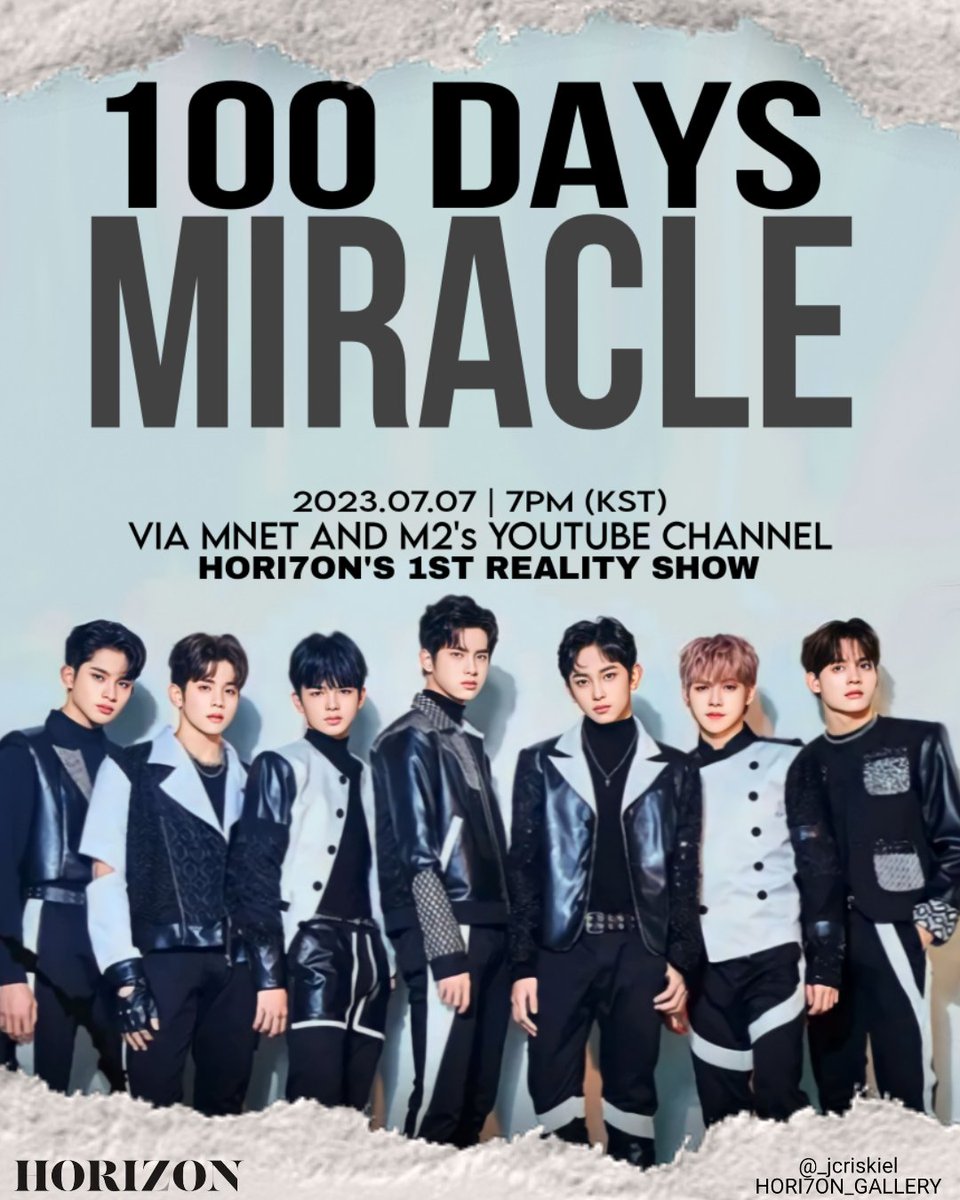 100 DAYS MIRACLE
✅Coming Soon
📅JULY 07, 2023
⏱️6PM(PHT) | 7PM(KST)
#HORI7ON