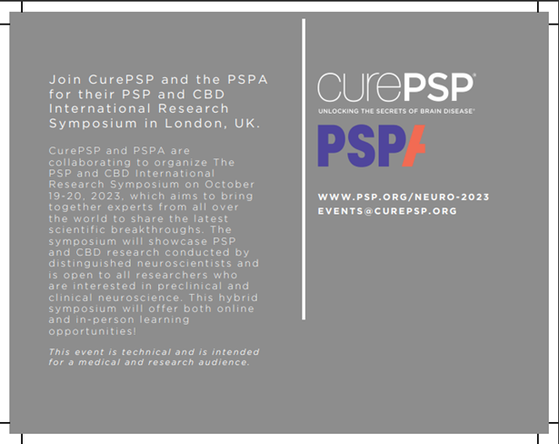 PSPAssociation's tweet photo. Save the date!
The neuro conference in London is on Thursday, 19 – Friday, 20 October, in collaboration with CurePSP.
Calling all researchers and clinicians!
Be part of an enriching event. We hope to see you there!
#SaveTheDate #neuroconference https://t.co/tHhfgklVW8
