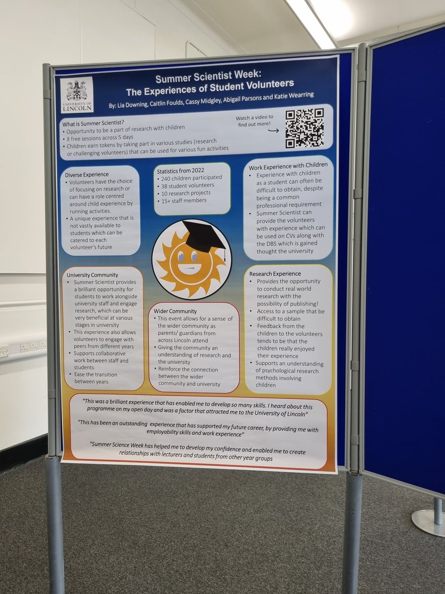 Charlotte Cartledge (@___charl) on Twitter photo Brilliant first day at #efye2023 with @DrLynnPickerell. How great does our students' poster look! Excellent work by <a href="/PsychLincoln/">Psychology at Lincoln</a> students Lia, Caitlin, Cassy, Abigail & Katie who share their experiences of volunteering at <a href="/SummerScientist/">Summer Scientist</a> Brilliant first day at #efye2023 with @DrLynnPickerell. How great does our students' poster look! Excellent work by <a href="/PsychLincoln/">Psychology at Lincoln</a> students Lia, Caitlin, Cassy, Abigail & Katie who share their experiences of volunteering at <a href="/SummerScientist/">Summer Scientist</a>