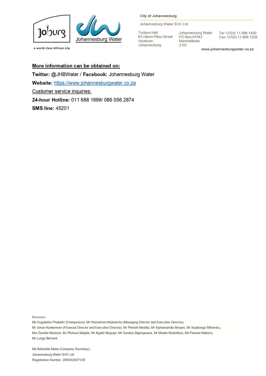 Johannesburg Water tweet media