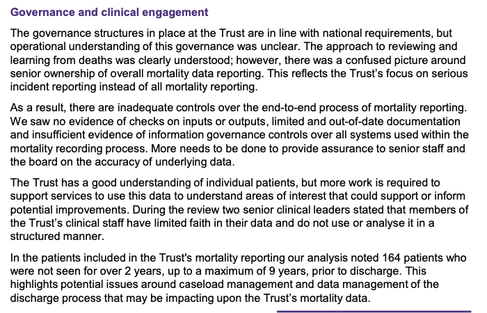 alexander_minh's tweet photo. Grant Thornton review of Norfolk and Suffolk Foundation Trust’s mortality recording and reporting

May 2023  Hundreds of deaths shortly after discharge. 

And the trust had no clue of true number of deaths.    

#LearningFromDeaths #PatientSafety 

https://t.co/O43cNW4gRF https://t.co/rXKJWxys3e