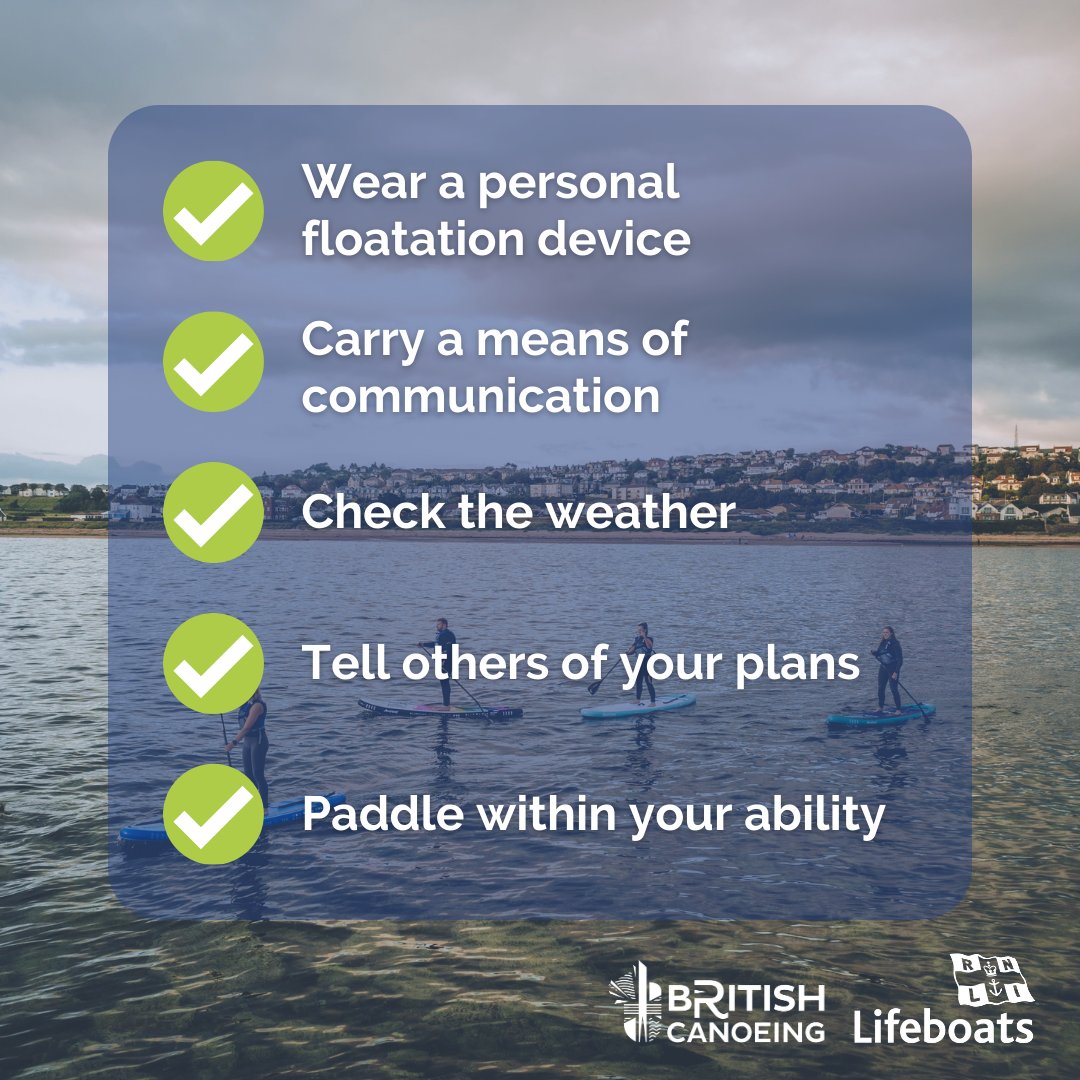 We've teamed up with the @rnli to help you #PaddleSafely this summer.

1️⃣ Wear a personal floatation device 
2️⃣ Carry a means of communication 
3️⃣ Check the weather 
4️⃣ Tell others of your plans 
5️⃣ Paddle within your ability

See more safety advice at 👉 orlo.uk/nkLPj