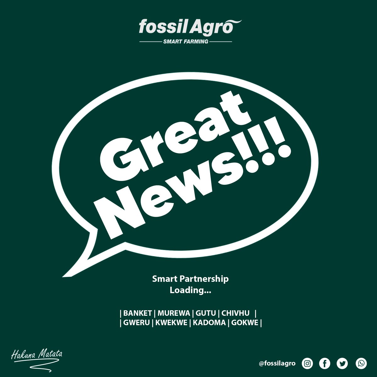 fossil_agro's tweet photo. Great News!!!

Your Smart Farming Partner just got Closer to You!!! You can now purchase our products at Farmer's Choice Shops in Banket, Chivhu, Gokwe, Gutu, Gweru, Kadoma or Murewa!

#FossilAgro #smartfarming #SmartPartnerships #hakunamatata https://t.co/3hRRrg1DFD