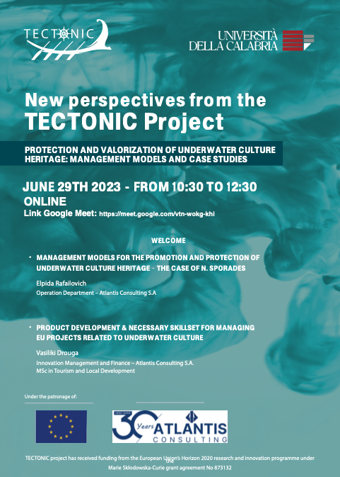 eu_tectonic's tweet photo. We are pleased to announce the workshop "PROTECTION AND ENHANCEMENT OF UNDERWATER CULTURAL HERITAGE: MANAGEMENT MODELS AND CASE STUDIES", organized within #TECTONICProject🌊It aims to create exchanges in the area of #Sustainability and #Management of #UnderwaterCulturalHeritage🎯 https://t.co/6rTnmYQECC