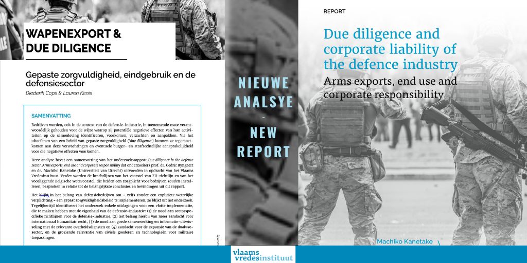 Vandaag #gepastezorgvuldigheid centraal tijdens een rondetafelgesprek @vlaparl, met een nieuwe analyse over #duediligence, eindgebruik en de #defensie- sector; vlaamsvredesinstituut.eu/factsheet/wape… Or read more on #duediligence & #defence industry in this new report; vlaamsvredesinstituut.eu/en/report/due-…