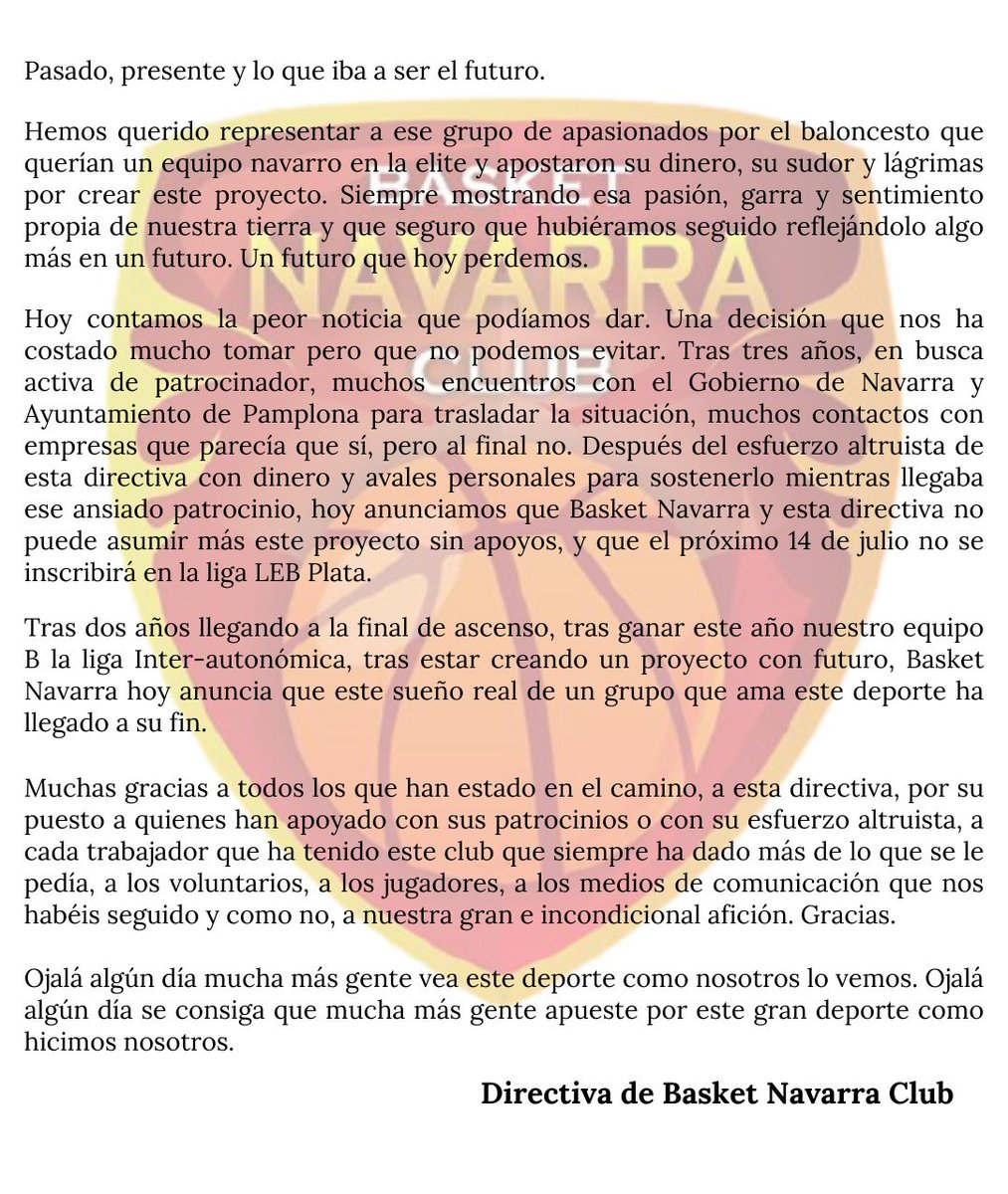 𝘾𝙤𝙢𝙪𝙣𝙞𝙘𝙖𝙙𝙤 𝙙𝙚 𝙡𝙖 𝘿𝙞𝙧𝙚𝙘𝙩𝙞𝙫𝙖 𝙙𝙚 𝘽𝙖𝙨𝙠𝙚𝙩 𝙉𝙖𝙫𝙖𝙧𝙧𝙖 𝘾𝙡𝙪𝙗.