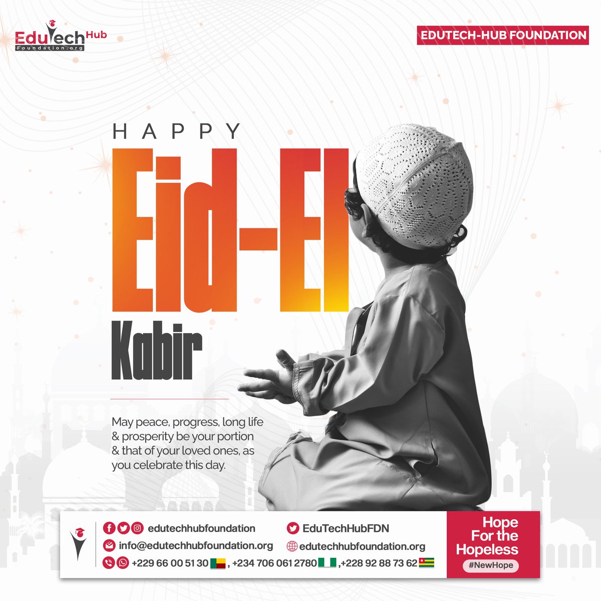 May peace, progress, long life, and prosperity be your potion and that of your loved ones as you celebrate this day.

Happy Eid El Kabir 🎉🎉

#happyeidelkabir #eid #Kabir #EidElKabir