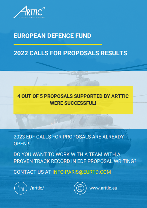The results are in!
✅80% success rate for ARTTIC in the 2022 round of the European Defence Fund 🙌