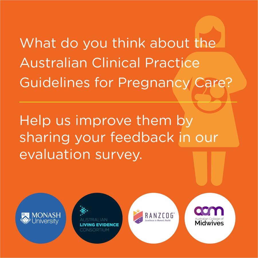 ABA (@ozbreastfeeding) on Twitter photo Do you work in health providing #pregnancy & #postnatal care?
Help improve clinical guidelines by sharing your feedback in Living Evidence's survey: livingevidence.org.au/pregnancy-guidâŚ
<a href="/CochraneAus/">Cochrane Australia</a> Do you work in health providing #pregnancy & #postnatal care?
Help improve clinical guidelines by sharing your feedback in Living Evidence's survey: livingevidence.org.au/pregnancy-guidâŚ
<a href="/CochraneAus/">Cochrane Australia</a>