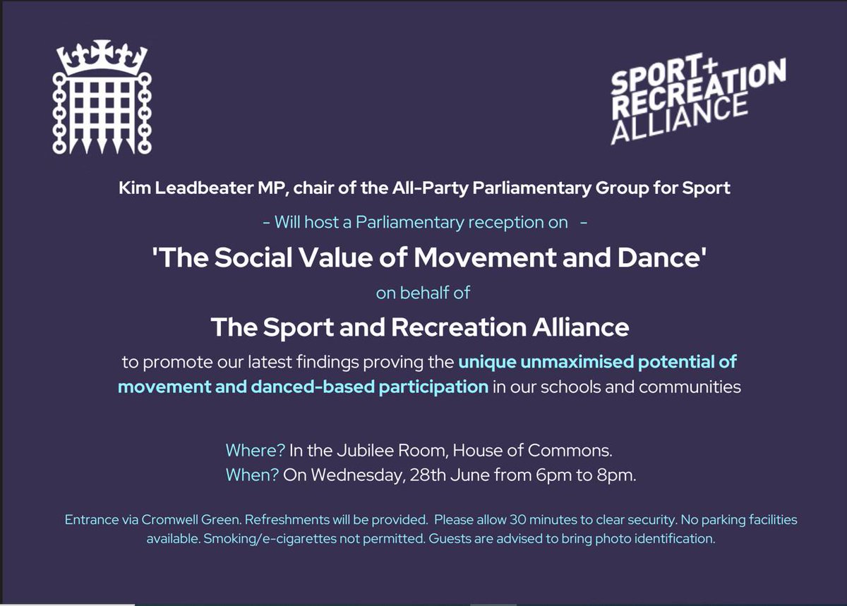 tracy_levy123's tweet photo. Thank you @kimleadbeater chair of the @appgsport  for hosting a Parliamentary reception on 'The Social Value of Movement and Dance' #MovementDance on behalf of @sportrectweets. https://t.co/gHisyet8Zj
