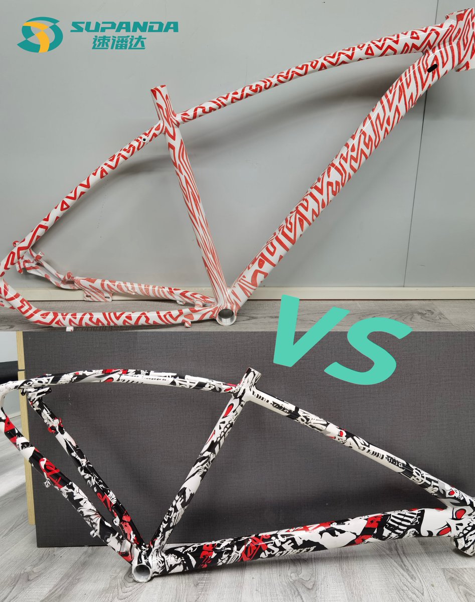 SuPanda1999's tweet image. Once water transfer printing 🆚 twice water transfer printing🧐
Can you tell the difference between them?
#watertransferprinting #bicycleframes #bicyclefactory
🎊More about us: supanda-bike.com
📧Contact：tianjinpandamtb@gmail.com
📩WeChat：supanda-bike