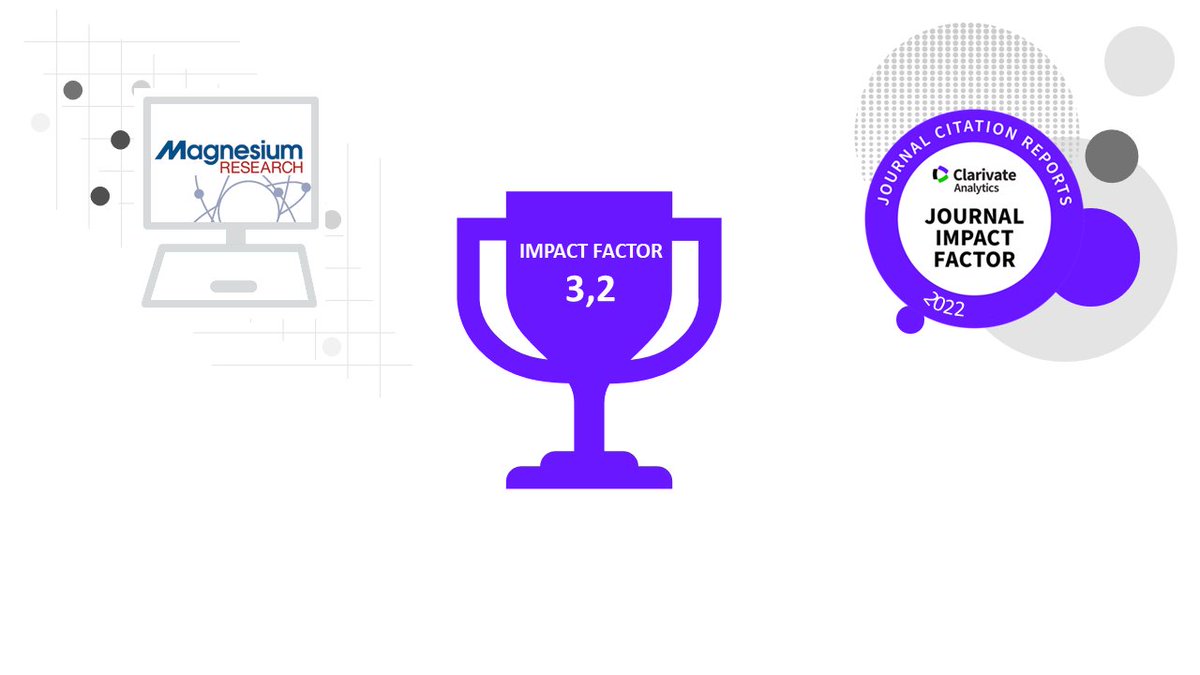 John_Libbey's tweet photo. We are pleased to announce that Magnesium Research 2022 #ImpactFactor has increased of 1,075 ! We sincerely thank the Editor in chief, board members, reviewers and authors #MagRes #SDRM #IF #JCR https://t.co/wcuMoc9775