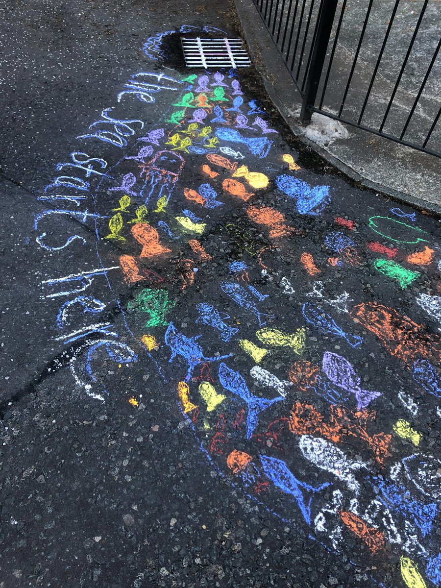 AIwithAileen's tweet photo. What a way to wrap up our #Hopeforthefuture project here @GHSfalkirk with some amazing al fresco art work by S2 and @GHSArtandDesign to show the importance of not letting litter get into the ocean. Shame it rained this week 🙄  #marinepollution https://t.co/XwoYE9AW4T