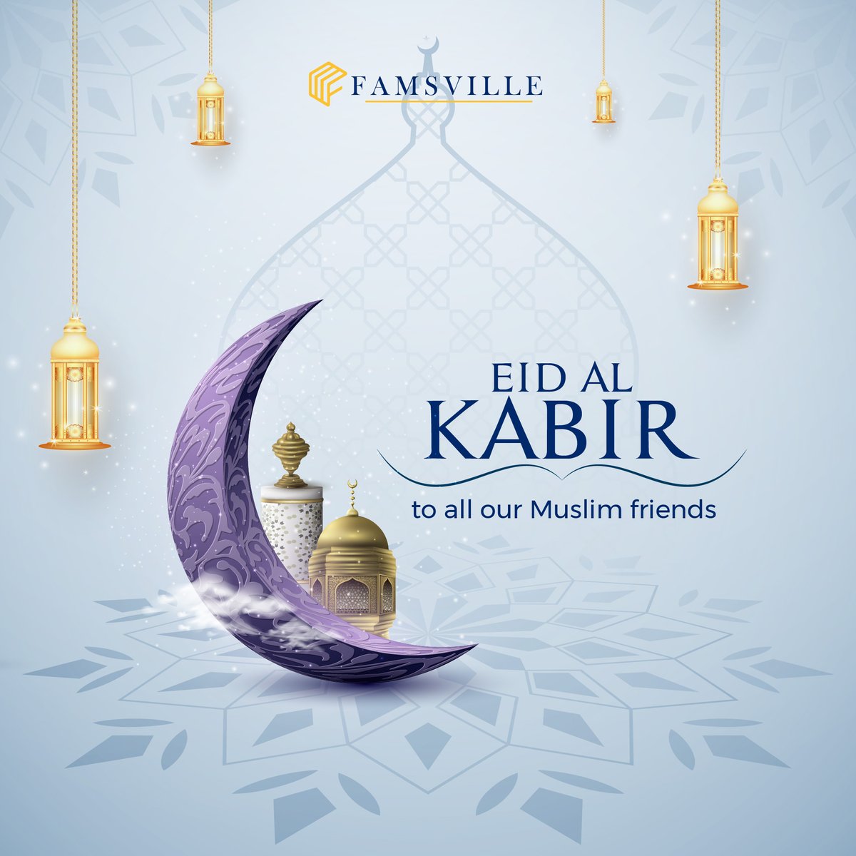 To our Muslim brothers and sisters, we wish you a heartfelt Eid Mubarak! May our prayers be answered, our sacrifices be rewarded, and our homes be filled with peace and happiness.

#Famsville #EidAlKabir #FeastOfSacrifice #EidMubarak #JoyousCelebration #Panafrican #lawfirm