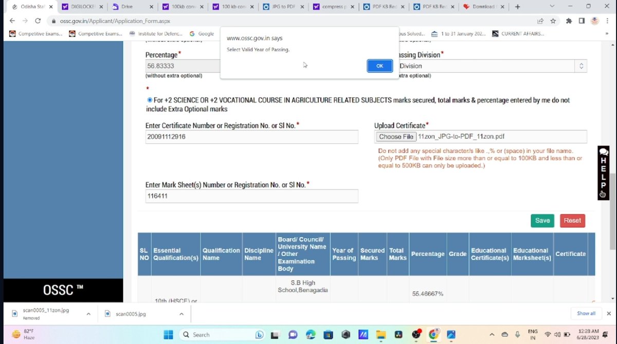 ArchiverAlok's tweet photo. Respective Sir @abhayips86 OSSC CHS 2023.when someone Applying for more than one post Next step showing "Select Valid Year of Passing" .Kindly help students and solve this issue and Allow Every students to apply for more post. (SCEW/Amin) https://t.co/BiuWJVA3Ae