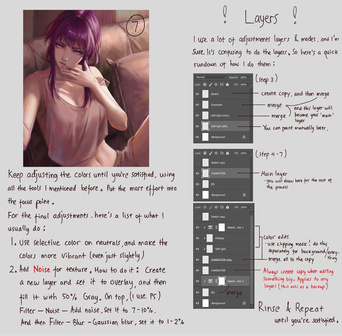Luxearte_'s tweet image. My in depth painting process &amp;amp; how I do stuff
(mostly about tools I usually use + general coloring tips)
srry for scuffed hand writing LOL

Download PSD file : drive.google.com/file/d/1JAQFR1…

Hope it helps!
I will make other tutorials in the future, ofc. (color, lighting etc)