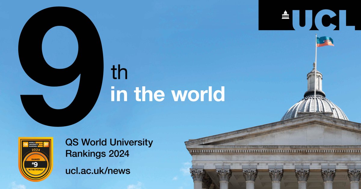 UCL is ranked among the top 10 universities worldwide for the 12th year running, in the 2024 QS World University Rankings! 👏 #QSWUR @worlduniranking ucl.ac.uk/news/2023/jun/…