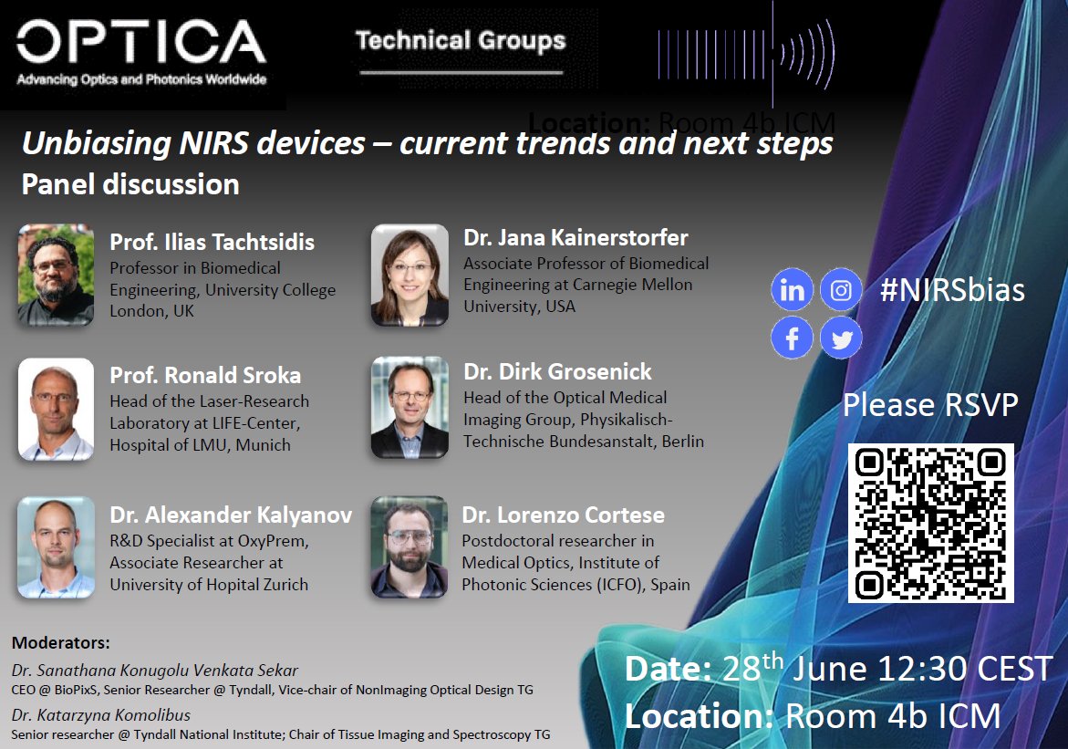 Sanathana KONUGOLU VENKATA SEKAR (@scientificsana) on Twitter photo 2 hrs to go!!! donot miss the historic panel on #NIRSbias of optical devices. Location: Room 4b, ICM, Munich #ECBO conference
<a href="/IliasTachtsidis/">Ilias Tachtsidis</a> <a href="/ulugeyik/">Turgut Durduran</a> <a href="/TyndallInstitut/">Tyndall Institute</a>
<a href="/IPICIreland/">IPIC</a> <a href="/OpticaWorldwide/">Optica</a> <a href="/SPIEtweets/">SPIE</a> #biophotonics #colorbias 2 hrs to go!!! donot miss the historic panel on #NIRSbias of optical devices. Location: Room 4b, ICM, Munich #ECBO conference
<a href="/IliasTachtsidis/">Ilias Tachtsidis</a> <a href="/ulugeyik/">Turgut Durduran</a> <a href="/TyndallInstitut/">Tyndall Institute</a>
<a href="/IPICIreland/">IPIC</a> <a href="/OpticaWorldwide/">Optica</a> <a href="/SPIEtweets/">SPIE</a> #biophotonics #colorbias