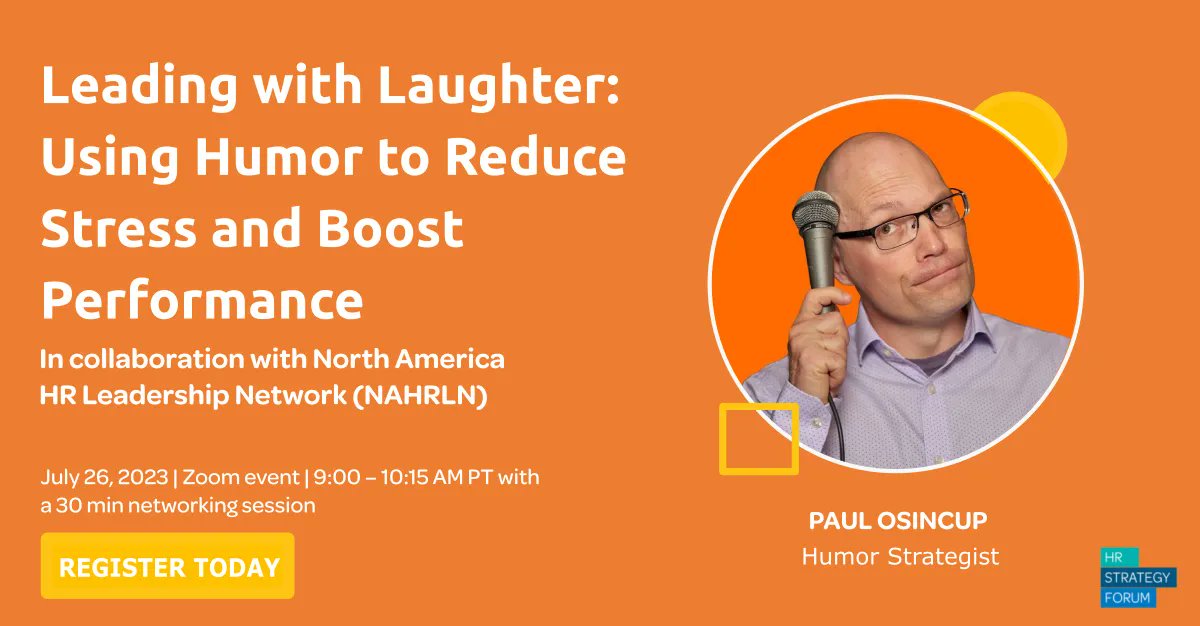 Exciting news! Renowned workplace happiness expert, Paul Osincup, joins us for our session. Learn how to incorporate humor into your leadership style and boost team happiness. Register now for this fun and engaging session! buff.ly/3qElkRI #WorkplaceHappiness