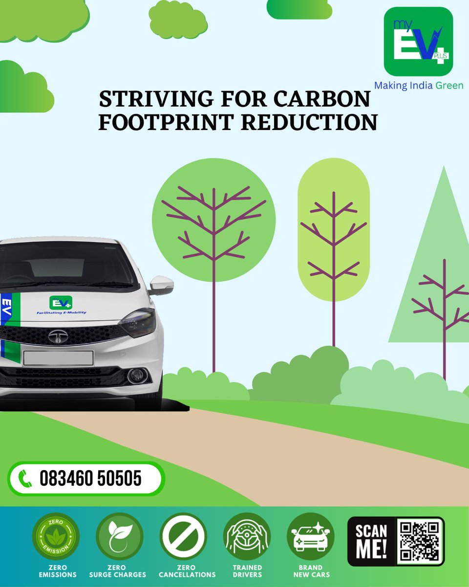 Book your eco-friendly ride with us!
+91-8346050505
myevplus.com
info@myevplus.com
#zerocarbon #electriccab #myevplus #ridewithmyevplus #gogreen #goelectric #saveearth #nature #zerocancellation #nosurge #zerocarbonemission #evindia #electricvehicles #evcharging