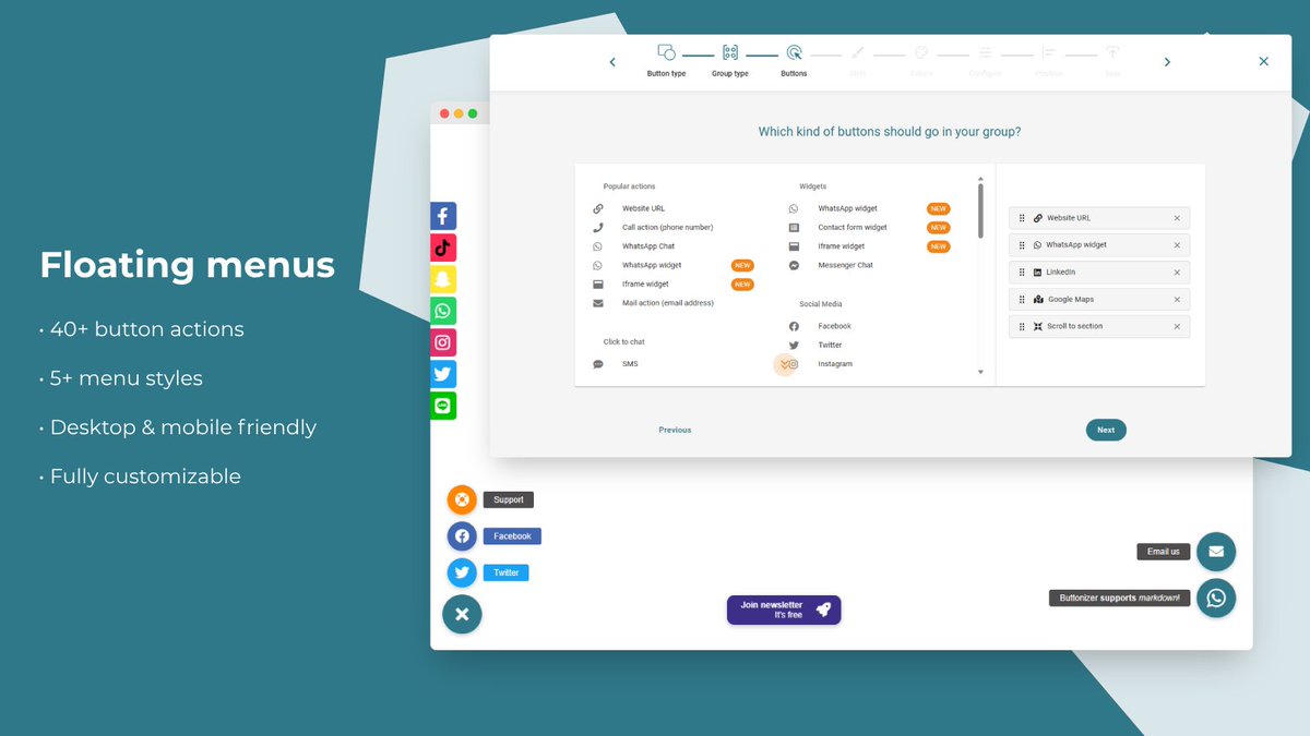 buttonizer's tweet image. Buttonizer for Shopify received a great #update! ⚒️ Full-screen editor, built-in analytics 📈 and more! Manage your floating content, buttons and widgets in one app 🛍️ #conversions #getbuttonized apps.shopify.com/buttonizer