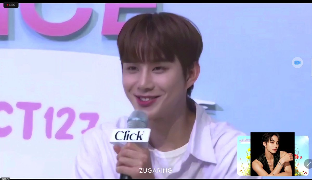 zugaring's tweet photo. I asked Jungwoo to smile and show his bunny teeth, told him that I like his bunny teeth so much. Then he smiled so adorably 🥹 Gemes banget pengen uyel2 ☹️🤏🏻

Click Meet &amp; Greet with NCT 127 #NCT127 #TheClickExperience https://t.co/8mv9CydWol