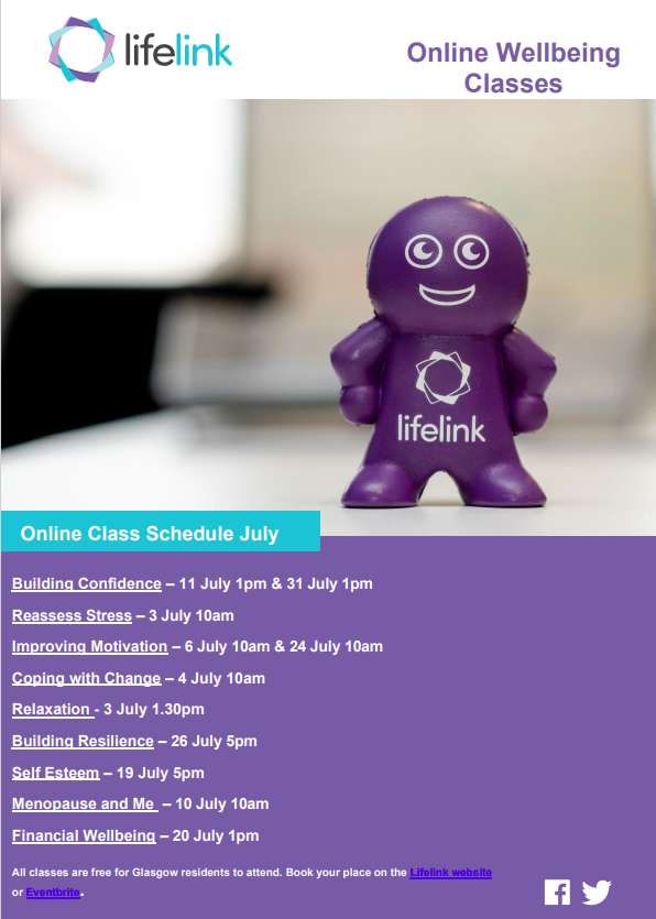 Why not try one of Lifelink's Online Wellbeing Classes for #WellbeingWeek? Check out more details on lifelink.org.uk
