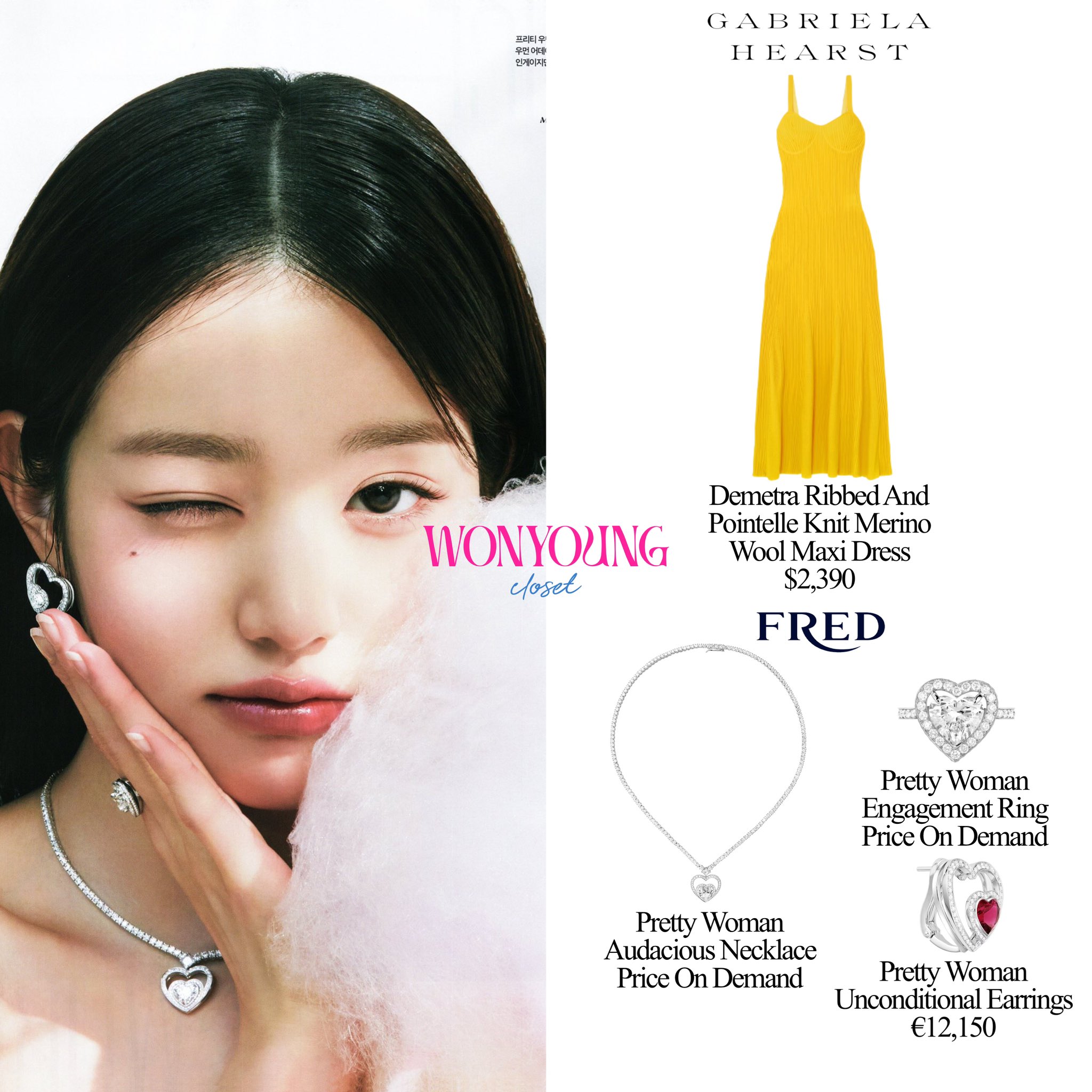 IVE Wonyoung for W Korea x Fred Jewelry