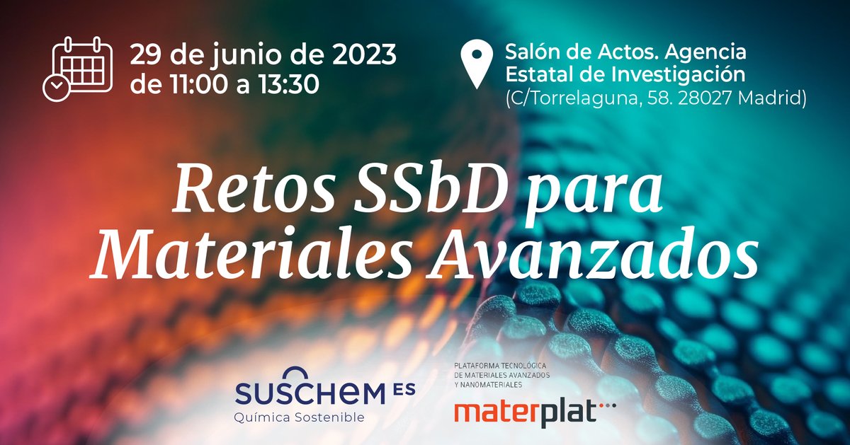 Feique_ES's tweet image. Nos vemos mañana en @AgEInves para hablar de #SSbD #innovacion #Química #Materiales #GreenDeal

🔹Participan: @CDTI_innovacion @TeknikerOficial @rivm @CIDETEC_ #IRISS #EuMat #AMI2030

🔸Organizan: @SusChemSpain @materplat 

¡Apúntate! bit.ly/45Pu5bz