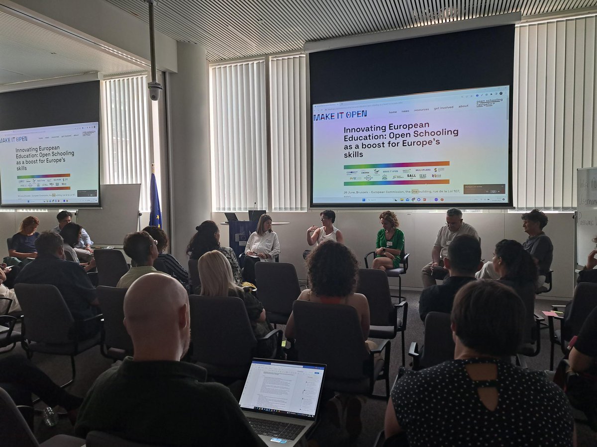 OStogether's tweet image. Experts, policymakers & 10+ @OStogether projects attended the event "Innovating European Education: Open Schooling as a boost for Europe's skills" at @EU_Commission 🇪🇺
💡 Inspiring discussions on ways to reshape the future of Open Schooling learning ecosystems