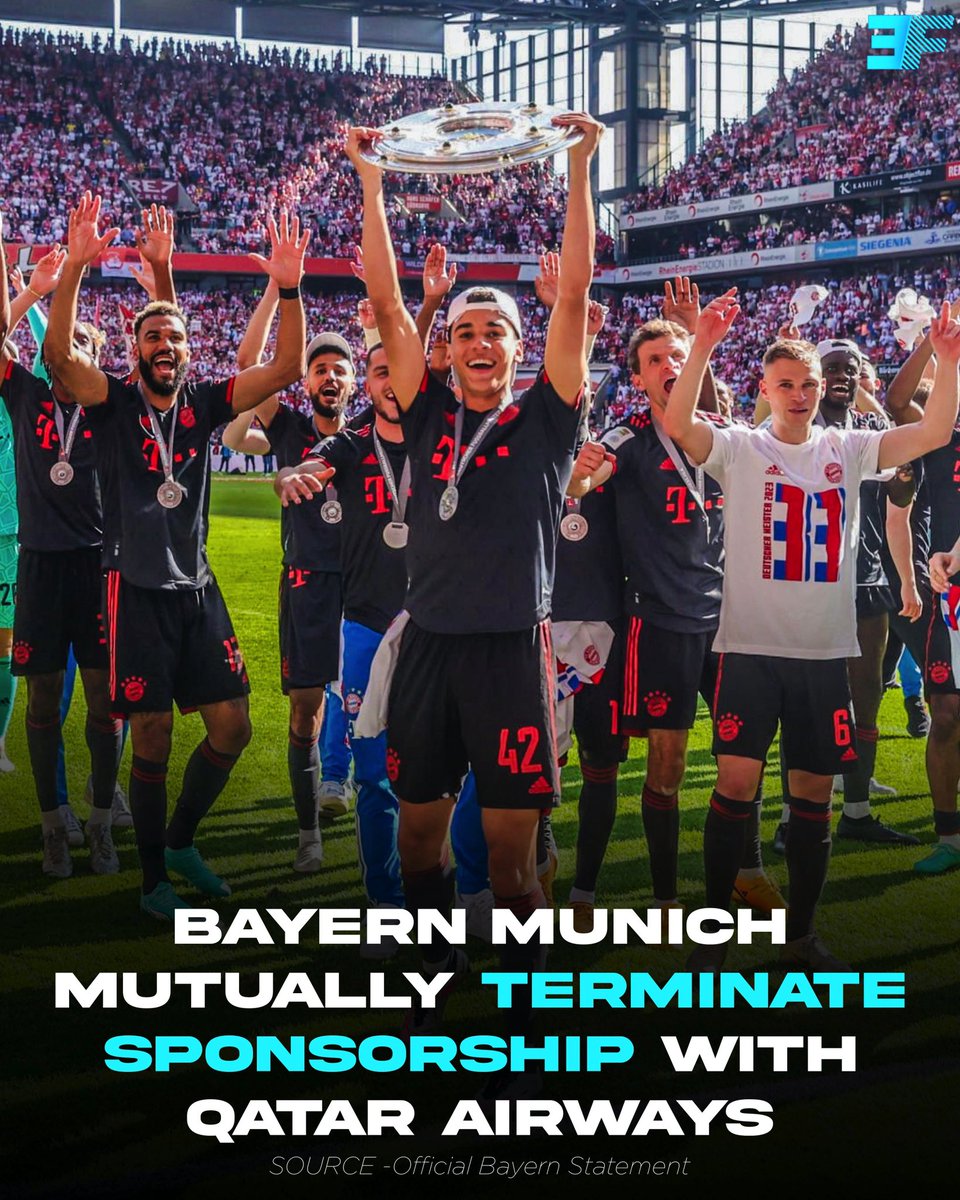 🇶🇦⛔️ 𝐎𝐅𝐅𝐈𝐂𝐈𝐀𝐋 | Bayern Munich will not extend sponsorship with Qatar Airways after mutual termination. 

This follows after Bayern fan groups heavily protesting against the sponsor on 'human rights grounds'.