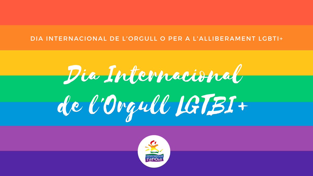 CEAnoia's tweet photo. Cada 28 de juny, es commemora la reivindicació i visibilització del col·lectiu per una igualtat jurídica i social, en el que fa a diversitat afectiva, sexual i de gènere. 

#LGTBI #DiaInternacionaldel0rgullLGTBI #igualtat #CEAnoia @patrilla12 @esportigualada @UCECcat https://t.co/riWfBDhnWd