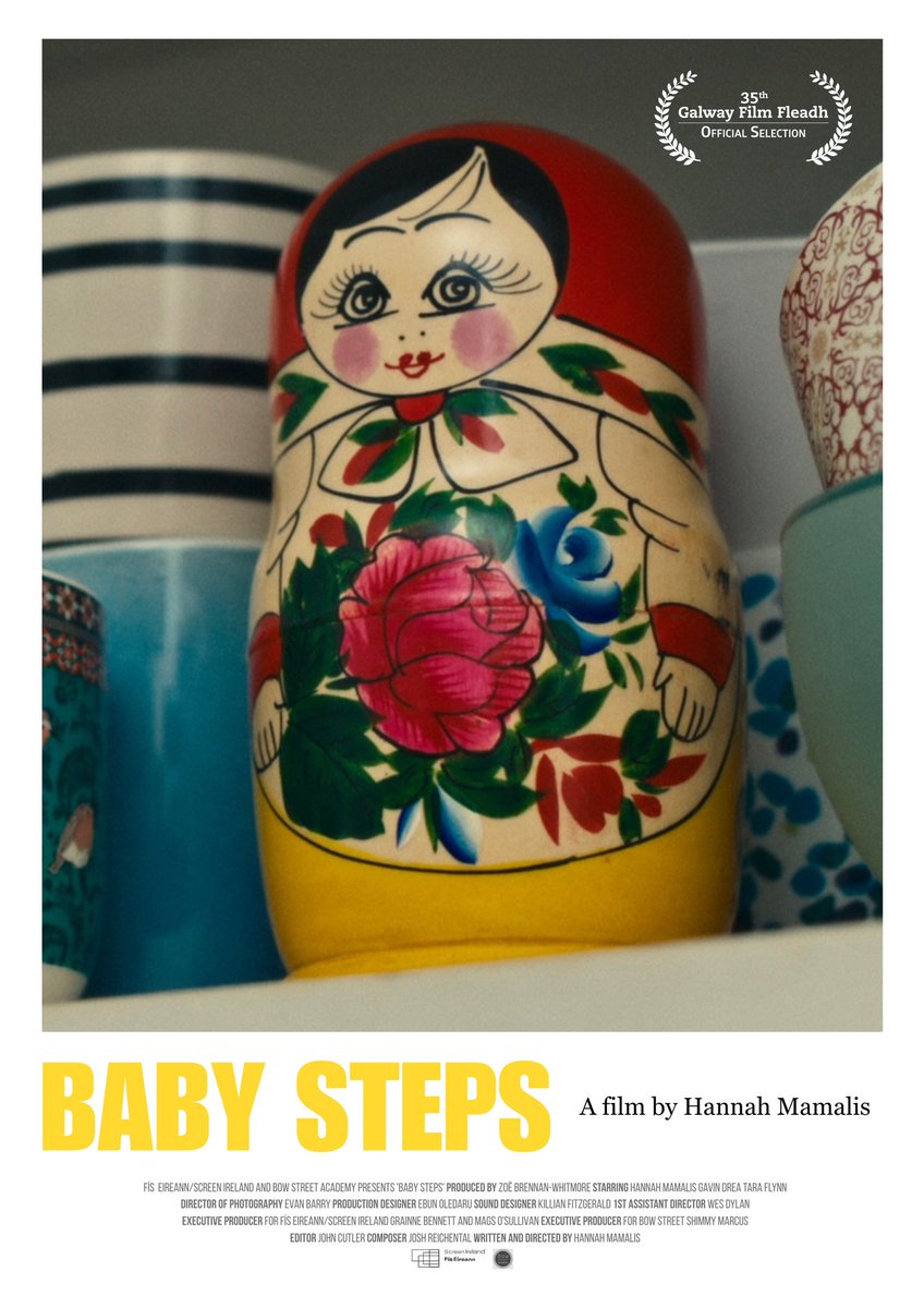 Very excited to say that Baby Steps, the short film that I wrote/directed will have its premiere at <a href="/GalwayFilm/">Galway Film Fleadh</a> next month. Everyone who worked on this is beautiful and talented and I love them.