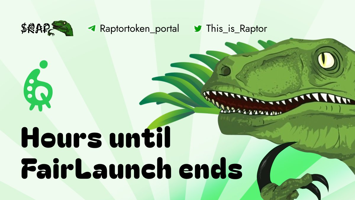 This_is_Raptor's tweet photo. ❕ Our #presale ends in just 6 hours!
In just 6 hours, you will miss the opportunity to become part of #Philosoraptor and an early investor in a successful project.
➡️ Our presale: https://t.co/shMWPfysDP
#RAP #RAPTORBIBLE #RaptorJesus #FairLaunch #4chantoken #crypto https://t.co/AdD1MOobwJ