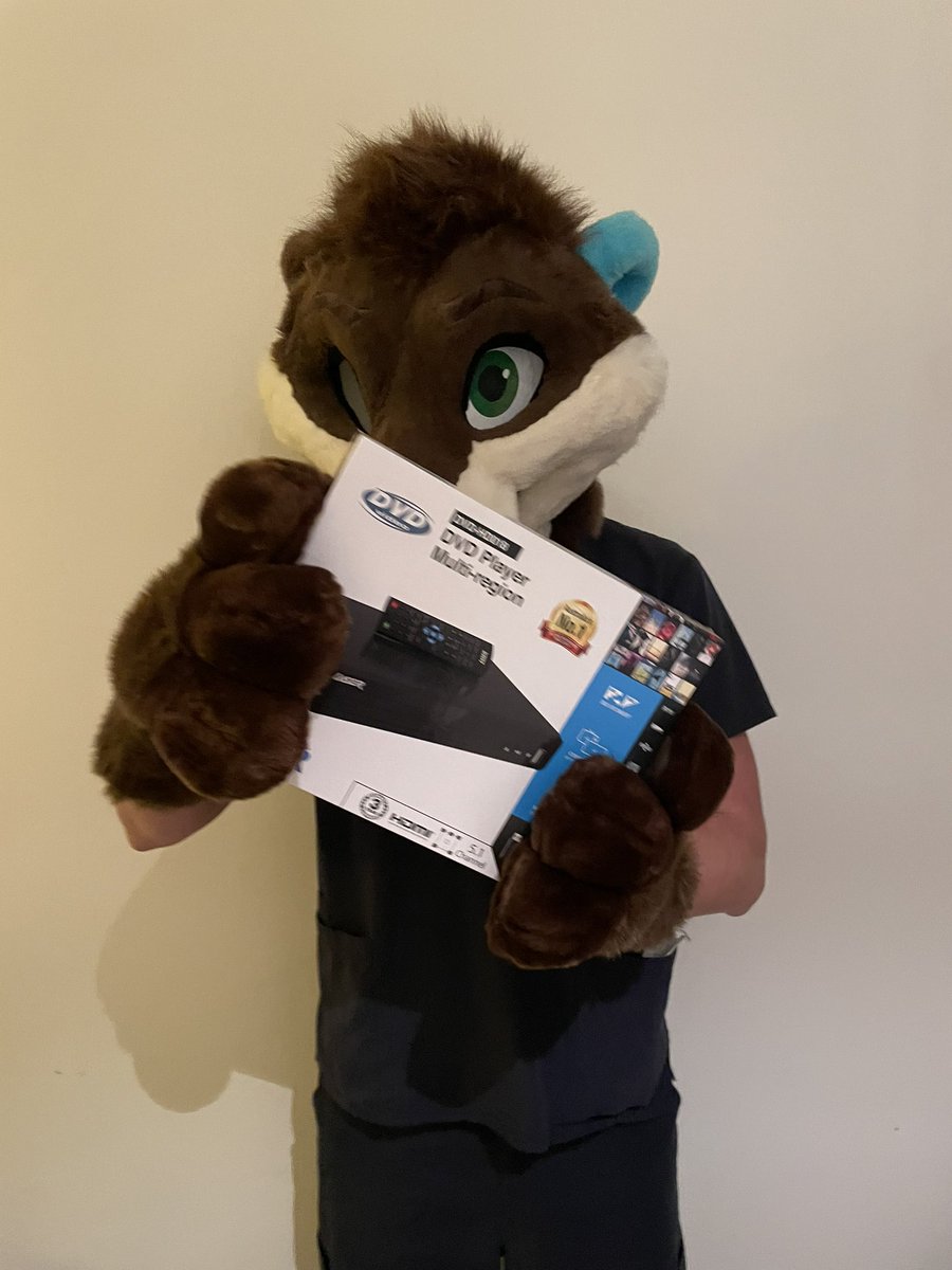 OtterTbc's tweet photo. When a lucky otter gets their very own dvd player! 

@_skooma https://t.co/mSXVLXAafI