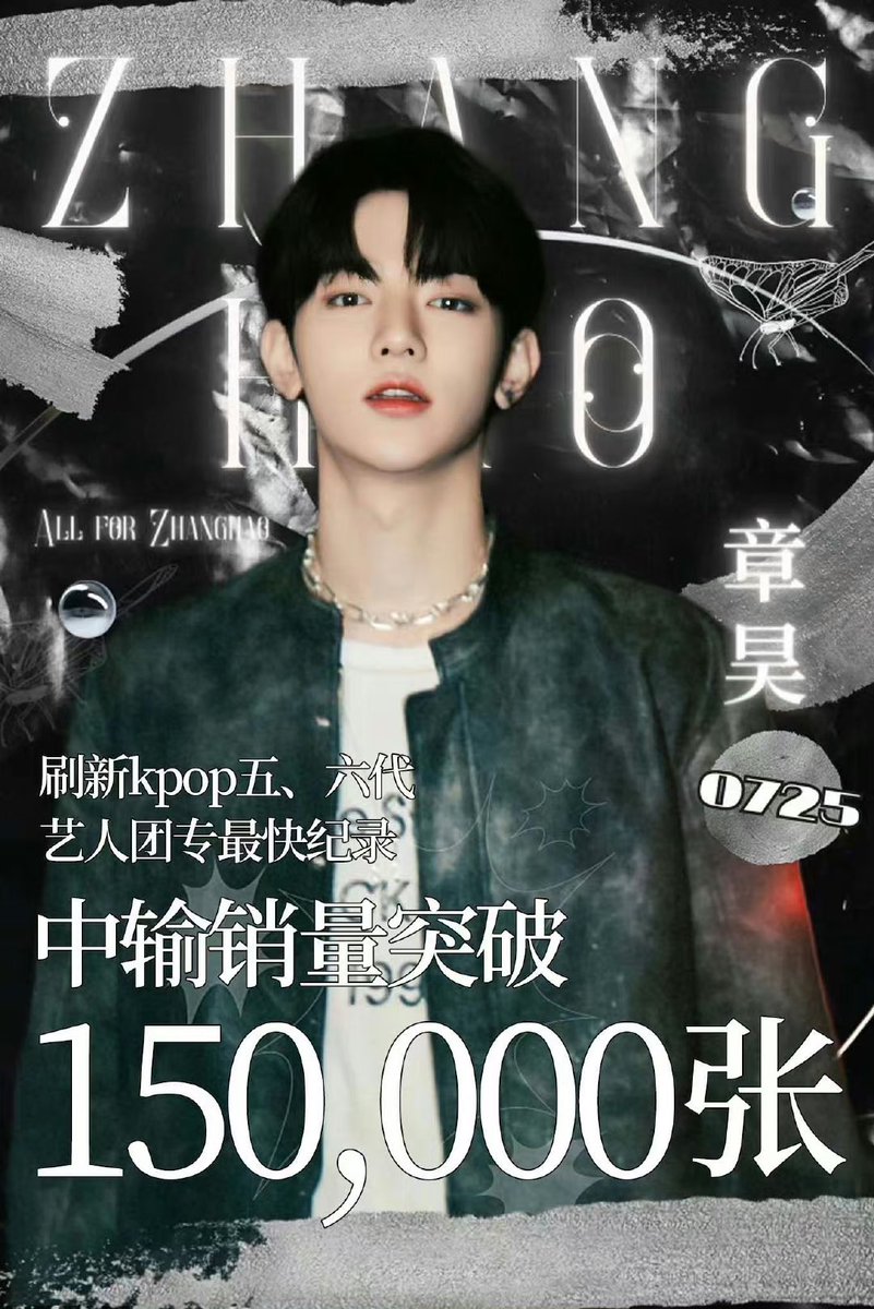 woah zhang hao cbar just reached 150k copies pre order… 15k copies more to enter the list