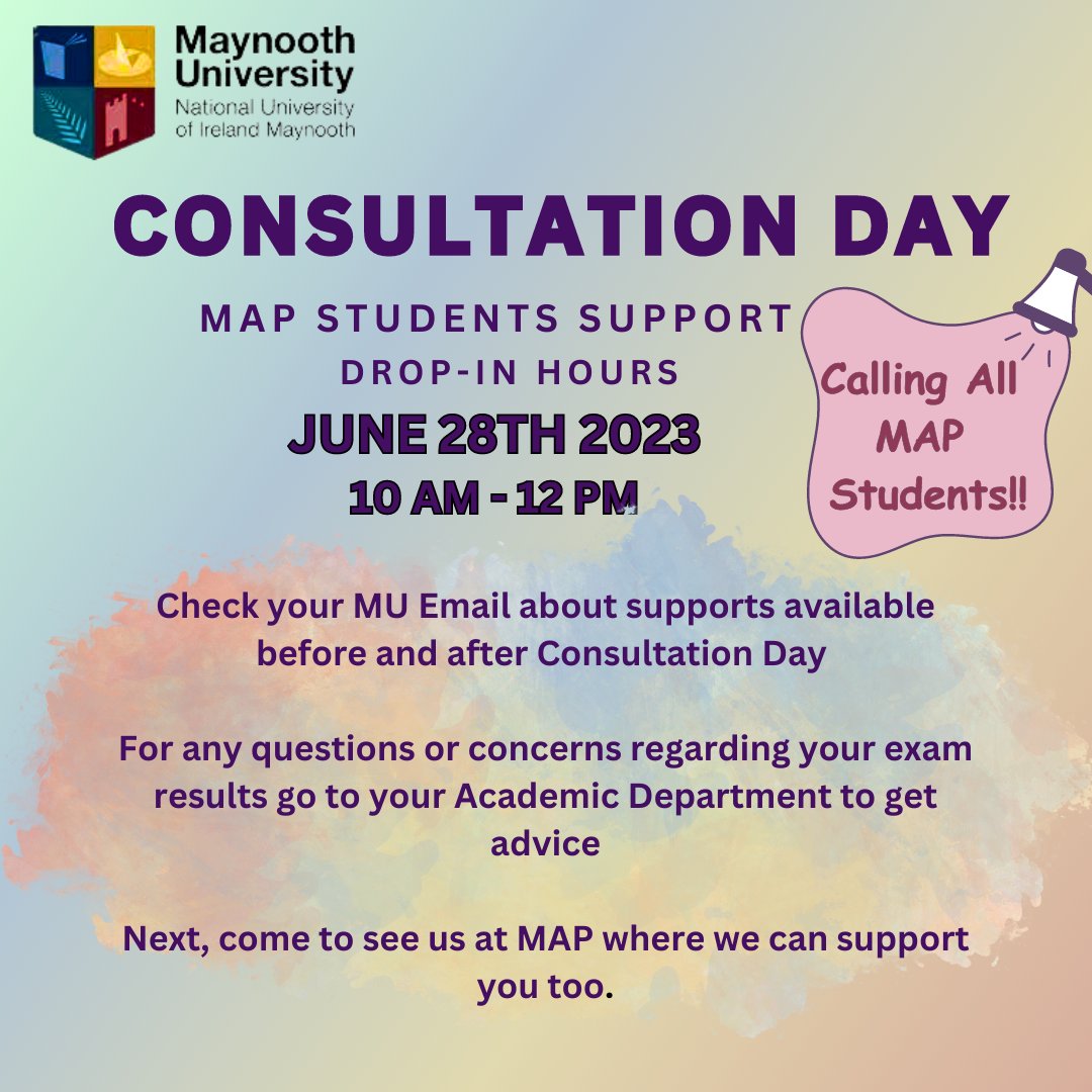 Heya everybody! Just a reminder that MAP is holding  virtual Consultation day drop-in hours Today, 28th June from 10:00am to 12:00noon If you could not join in yesterday, you are very welcome to avail of this support today. The link is tr.ee/wWA7HSFapZ